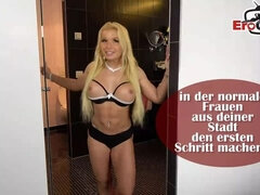 Blasen, Braunhaarige, Europäisch, Fingern, Deutsch, Riesig, Milf, Titten