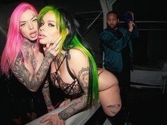 Impressive dick-riding session with Chantal Danielle and Xwife Karen