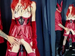 Skinny Redhead Bunny Girl Impaled By Fucking Machine - Halloween Costume Rough Sex