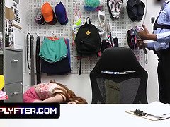 Beautiful Ginger Teen Caught Stealing And Disciplined By Big Black Cock In The Backroom