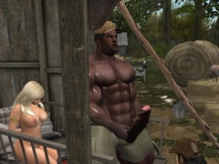 큰 음경, 흑인, 오쟁이 진 남자, 음경, 하드코어, Hd, 다른 인종간의