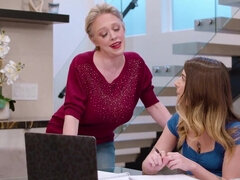 Overlooked wife is going to get fucked by a lesbo teen