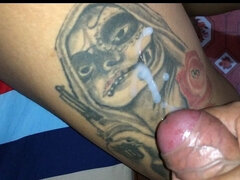 Pár, Creampie, Striekanie semena, Prstovanie, Homemade, Pička, Tetovanie