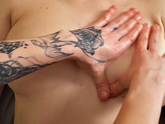 Hot babe from Russia Sereno oil massaged first time on the table