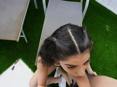 Suihinotto, Ruskeahiuksinen, Takaapäin, Naamallinen, Hd, Luonnolliset tissit, Ulkona