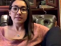 Gorgeous lady in glasses shows off perfect soles and long toes: Amateur, Babe  Brunette Porn