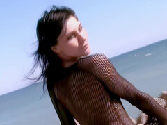 18, 흑갈색 머리, 귀여운, 밀프, 야외의, 혼자