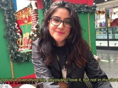 Amateur, Femelle, Fille latino, Petite femme, Public, Tatouage, Adolescente, Nénés