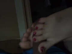 Japanese GF Toe Griped The Tip Footjob