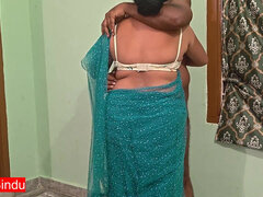 Sexy Bhabhi in Transparent Saree Showing Hot Navel