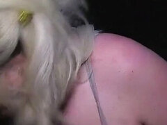 Blonde Student Slut Gets a Lesson in Sucking off Multiple Lads in a Hardcore Dogging Session