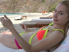 Culo, Spiaggia, Bikini, Piccola, Trecce, Magra, Civettuole, Tette