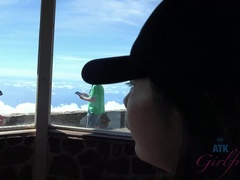 Amatööri, Ranta, Suihinotto, Ruskeahiuksinen, Tyttöystävä, Paljas, Orgasmi, Näkökulma pov