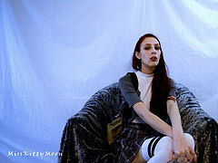 Game, Onani, Liten och nätt, Rödhårig, Kjol, Tonåring, Leksaker, Uniform