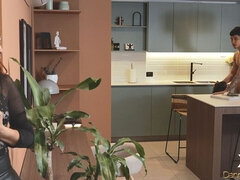 18 jaar, Enthousiasteling, Grote kont, Grote lul, Moeder die ik wil neuken, Ruw, Kousen, Trio