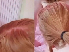 Submissive Trans Redhead Gives a Sloppy Blowjob Her Dommy Redhead Trans Girlfriend