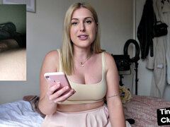 Seducing woman loves talking dirty about small white dicks