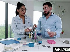 Scientist siblings fuck in the lab