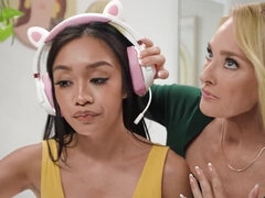 Asiater, Brunette, Lesbisk, Onani, Milf, Orgasme, Fitte, Pupper