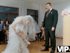 Kristy waterfall gets caught on camera getting naughty in public with her wedding dress on display