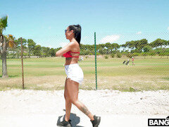 お尻, ビーチ, デカ尻, 茶髪の, アウトドア, ソフトコア