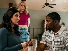 Horny sluts Sarah Arabic and Lily LaBeau share big black cock