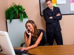 Obciąganie, Brunetka, Styl na pieska, Naturalne cycki, Biuro, Pończochy, Nastolatki, Cycki