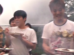 ぽっちゃり, ぶっかけ, ダブル開発, 乱交, ハードコア, 日本人, 赤毛, 三人