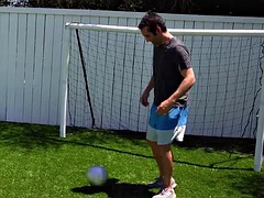 Soccer player Delilah Day practices in the backyard with her creepy neighbor - TeamSkeet