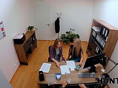 Zlata Shine fucks to get a job in front of GF and gets a hot bisexual fuck with Fanta and Stanley