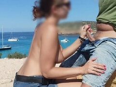 Plage, Sucer une bite, Papa, Exhib, Branlette thaïlandaise, De plein air, Polonais, Public