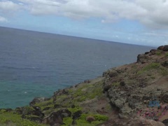 You fuck Melody on the cliffside.