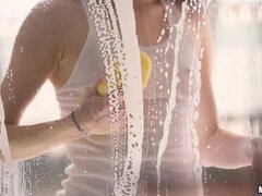 Amatőr, Amerikai, Cumizás, Ondó fröcskölés, Pénisz, Kutya póz, Szabadban, Leborotvált