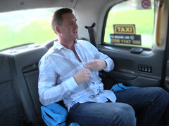 Female taxi driver makes her client cum