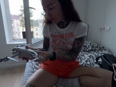 Amatör, Avsugning, Par, Sperma i munnen, Tatuering