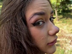 Bruinharig, Schattig, Tsjechisch, Europees, Hardcore, Buiten, Gezichtspunt, Vrouw