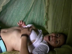 Lactation Fantasy Fetish with two Latina babes playing outside - Big milking tits