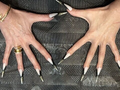 The New Nail Shape Is Even Longer, Sharp Stilettos, Long Fingers, Cream Hands, Jewelry