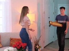 Amerikansk, Pik sutte, Brunette, Tæt på, Håndjob, Hårdt, Hd, Teenager