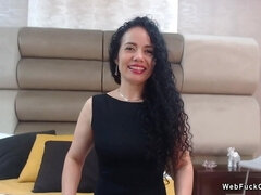 Solo mature Latina masturbates on webcam