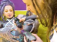 Dávení penisem, Prstění, Lesbické, Masturbace, Piercing, Pička, Kozičky, Hračky