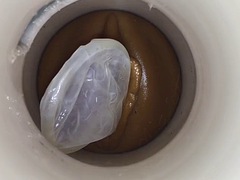Female condom part 2 man with cum on cam