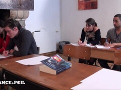 Dingue, Mignonne, Érotique, Français, Mamelons, Orgie, Petite femme, Maigrichonne