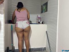 Amatør, Stor svart kvinne, Par, Hd, Latina, Offentlig