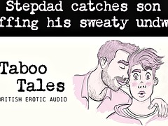 Erotic audio fantasy: UK stepfather catches his son