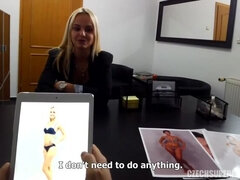 Blonde Czech Model Casting: Office Sex with Huge Cock