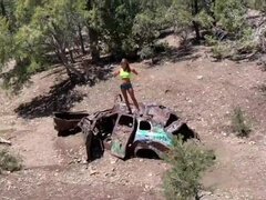 아마추어, 크림파이, 사정 샷, 여자, 대단히, 자연의 가슴, 야외의, 공개적인