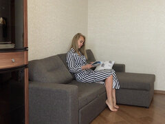 Russian cutie Drika is horny and solo masturbates