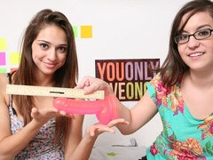 Sexy as hell skinny blonde penetrated in front of her stepsister