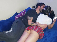 Grosser arsch, Blasen, Paar, Handjob, Latina, Student, Titten